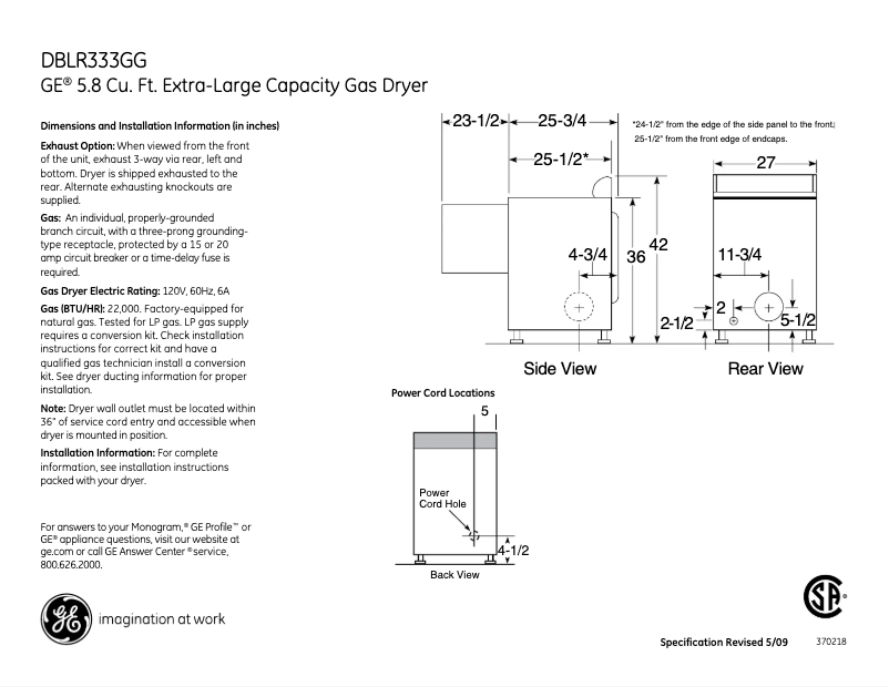 Imagen de la primera página del manual del dispositivo DBLR333GGCC