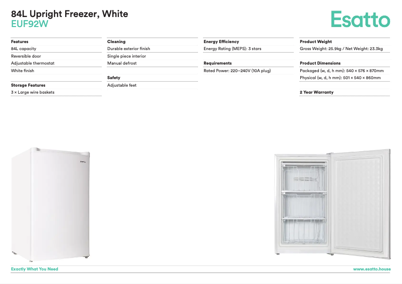 Imagen de la primera página del manual del dispositivo EUF92W