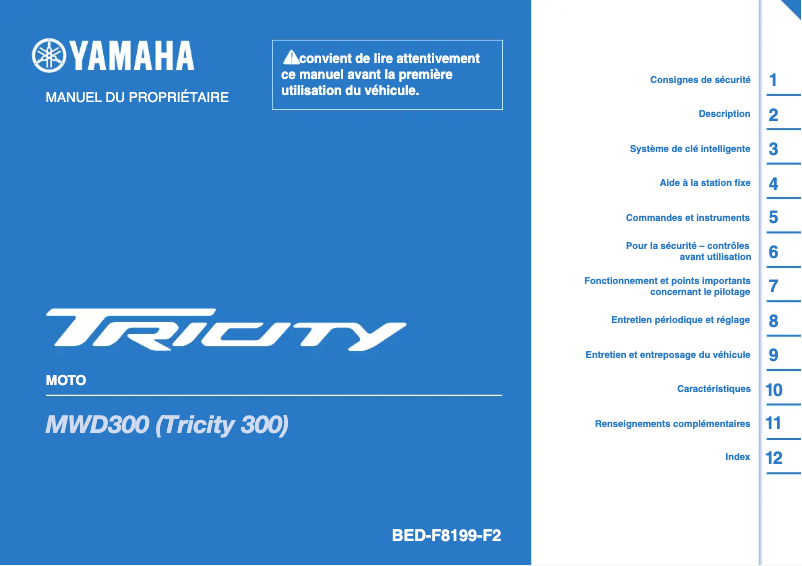 Imagen de la primera página del manual del dispositivo Tricity 300 (2023)