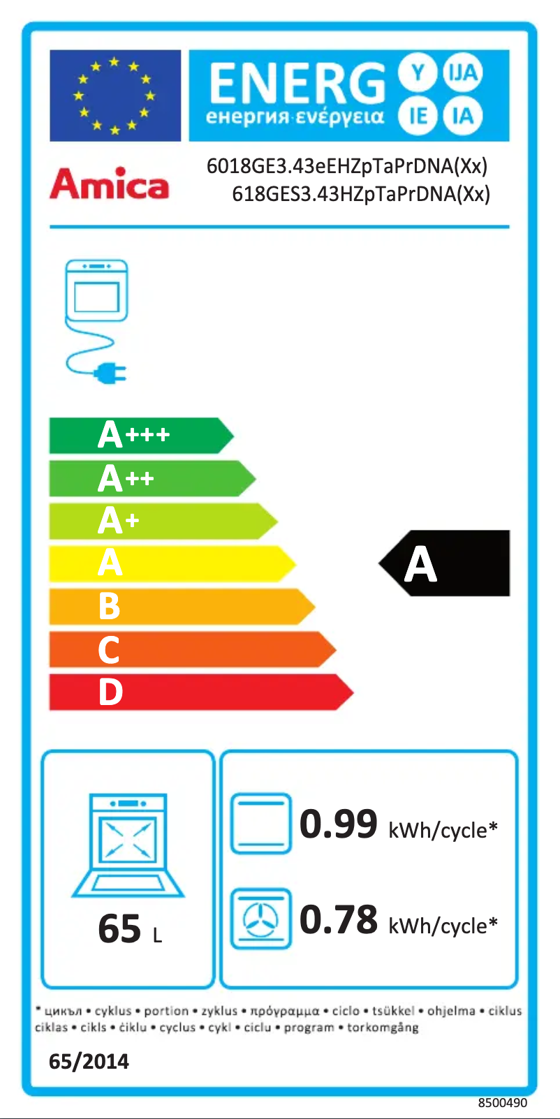 Página 1 del manual Manual de usuario Amica 618GES3.43HZPTAPRDNA(XX)