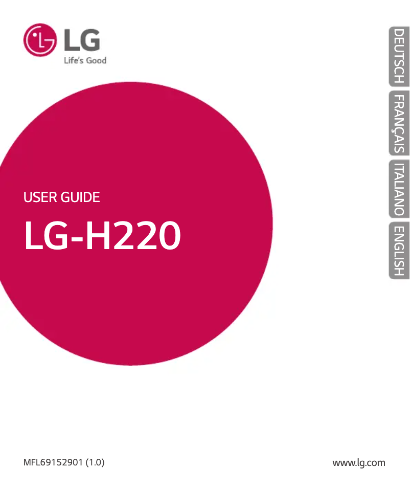 Imagen de la primera página del manual del dispositivo LG-H220
