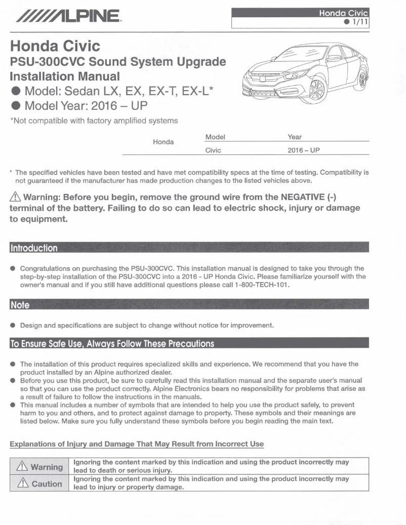 Imagen de la primera página del manual del dispositivo PSU-300CVC