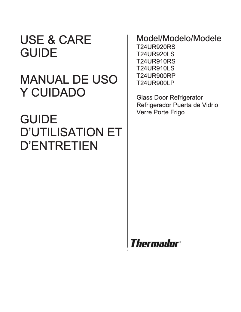 Página 1 del manual Manual de usuario Thermador T24UR920RS