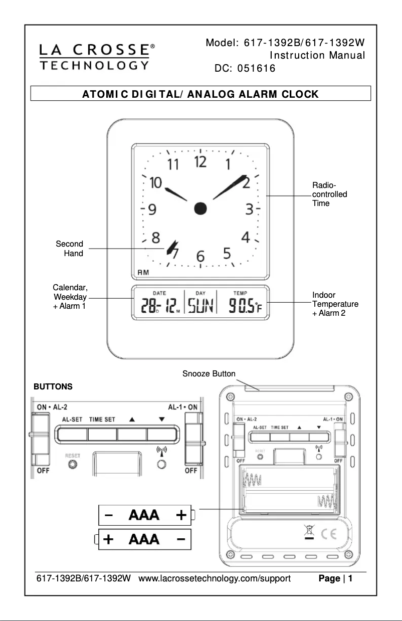Imagen de la primera página del manual del dispositivo 617-1392B