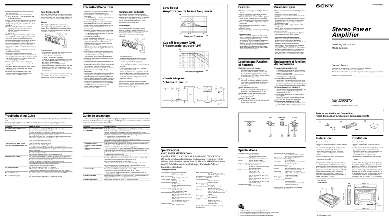 Página nº 1 - Manual de usuario Sony XM-2200GTX
