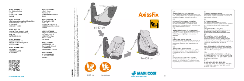 Página 1 del manual Manual de usuario Maxi-Cosi AxissFix 2015