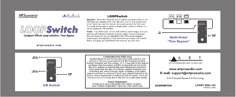 Página 1 del manual Manual de usuario ART Loop Switch