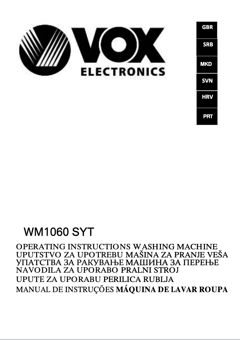 Imagen de la primera página del manual del dispositivo WM1060SYT