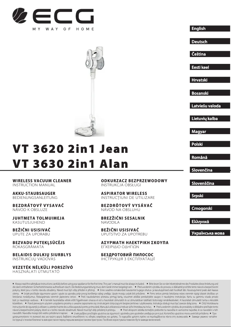 Página 1 del manual Manual de usuario ECG VT 3620 2in1 Jean