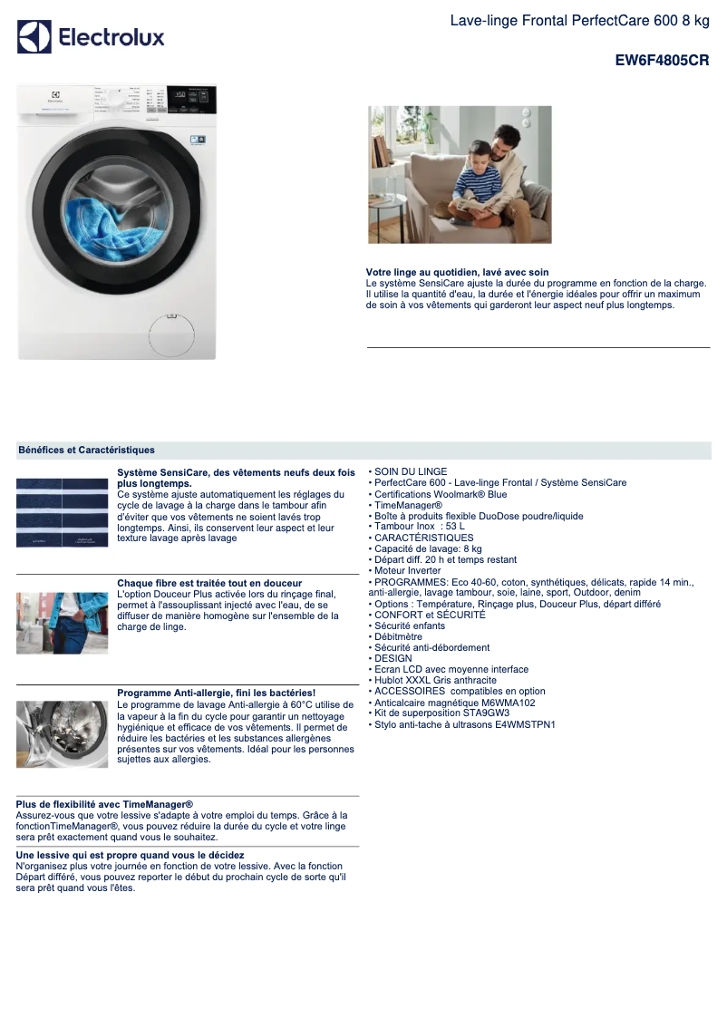 Imagen de la primera página del manual del dispositivo EW6F4805CR