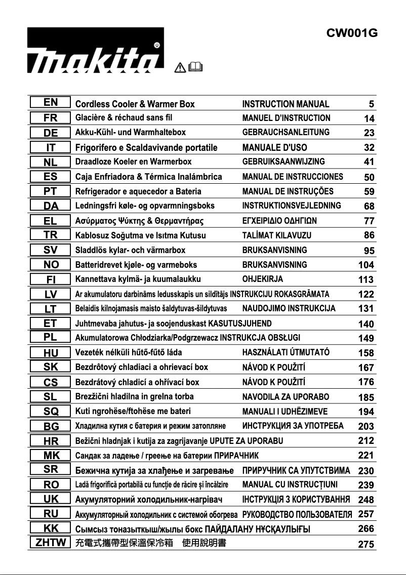 Página 1 del manual Manual de usuario Makita CW001GZ