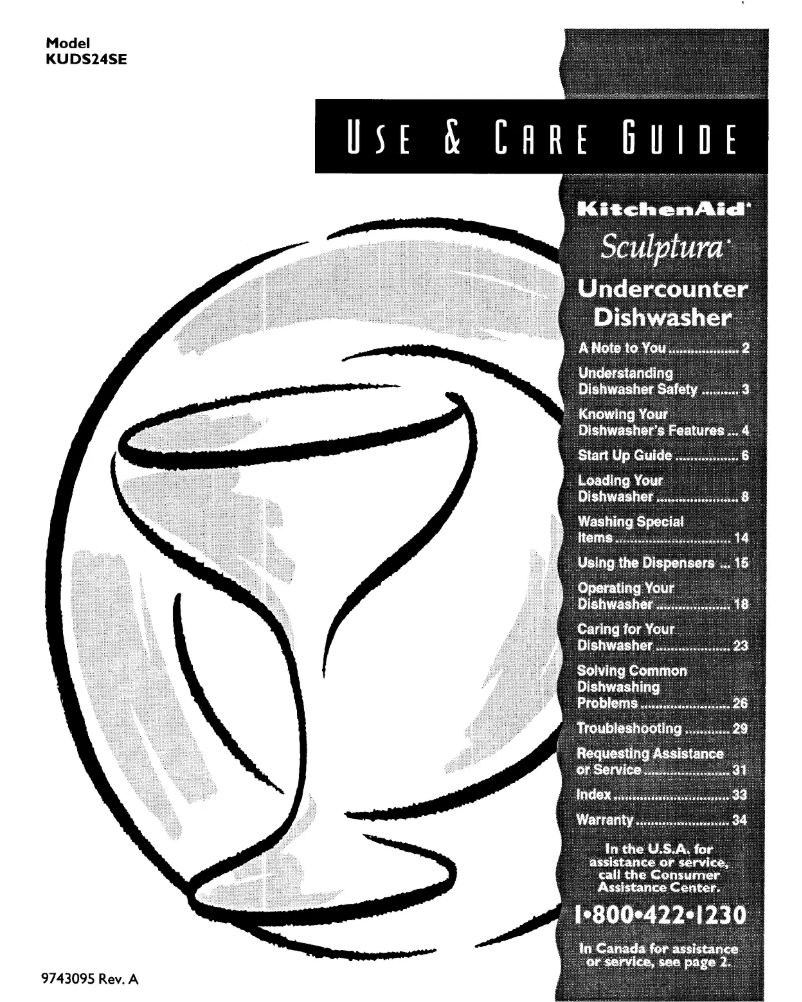 Página nº 1 - Manual de usuario KitchenAid Sculptura KUDS24SEBS1