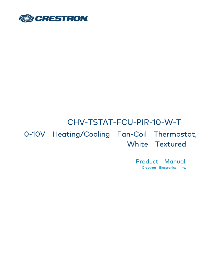Página nº 1 - Manual de usuario Crestron CHV-TSTAT-FCU-PIR-10