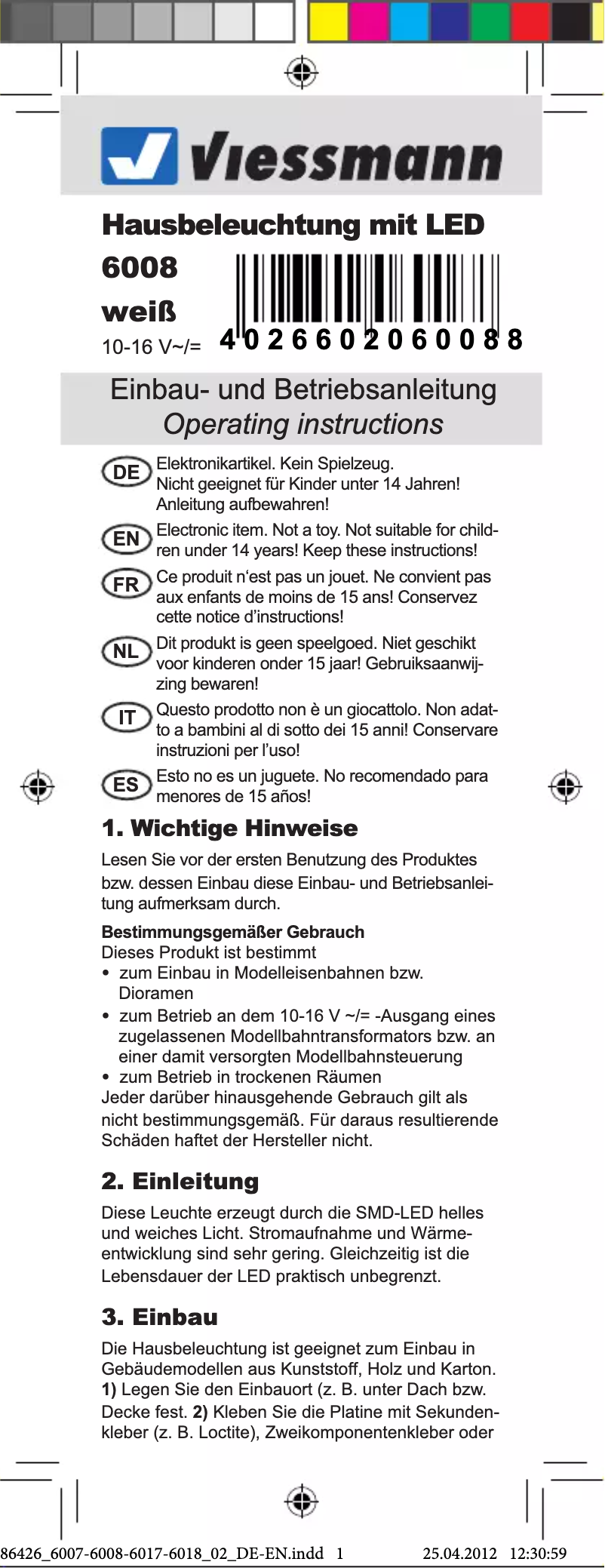 Imagen de la primera página del manual del dispositivo 6008