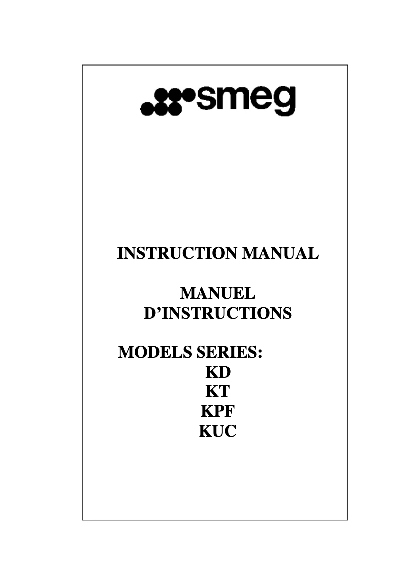 Página 1 del manual Manual de usuario Smeg KPF48UOG