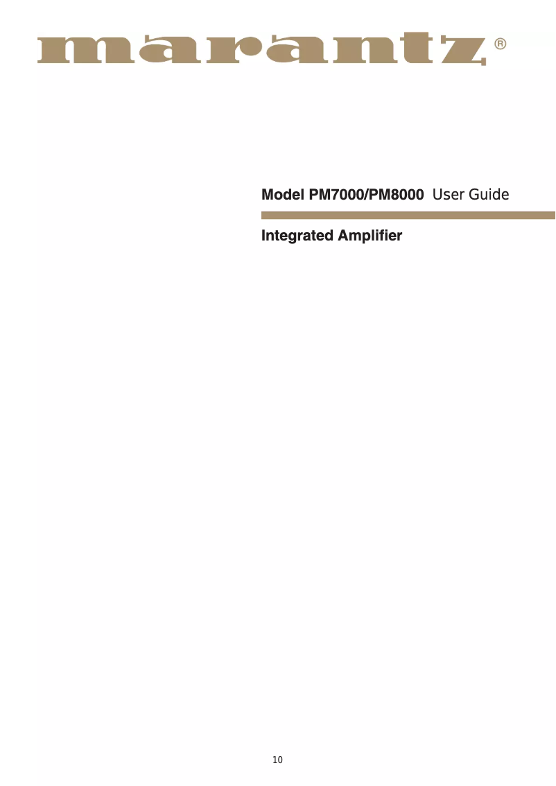 Página 1 del manual Manual de usuario Marantz PM8000