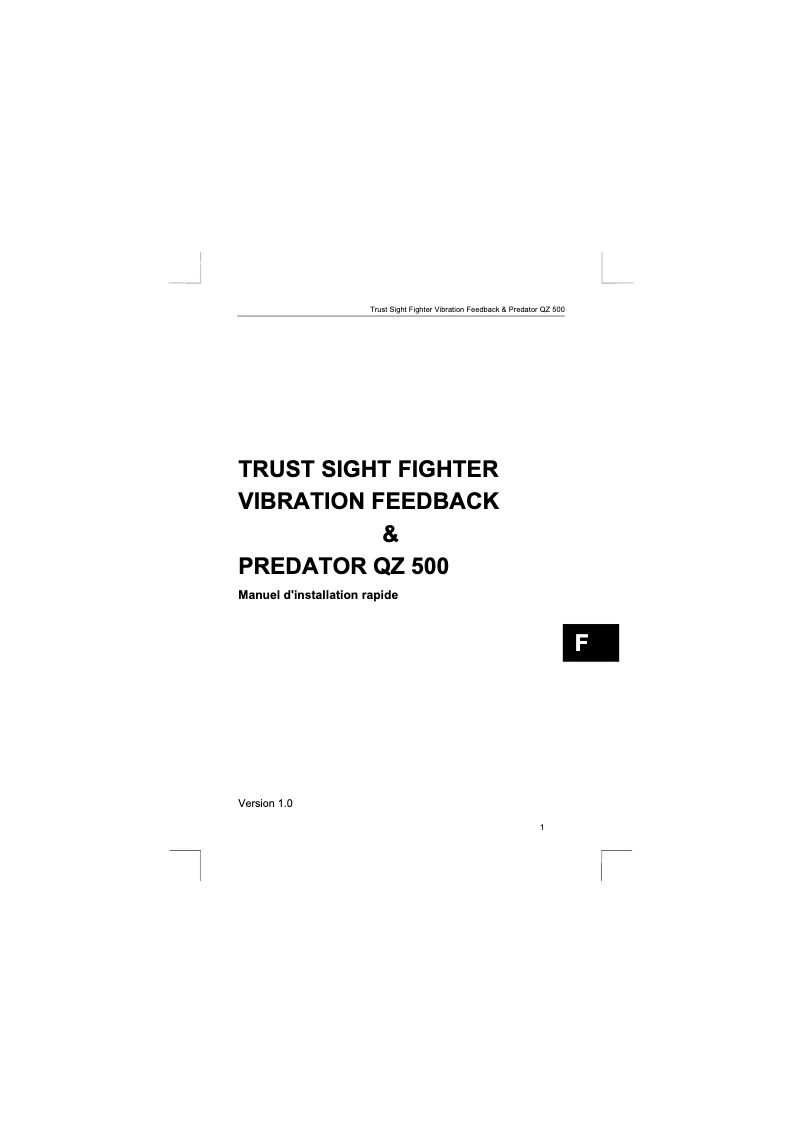 Página nº 1 - Manual de usuario Trust Sight Fighter Vibration Feedback