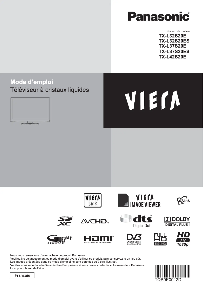 Página nº 1 - Manual de usuario Panasonic Viera TX-L37S20ES