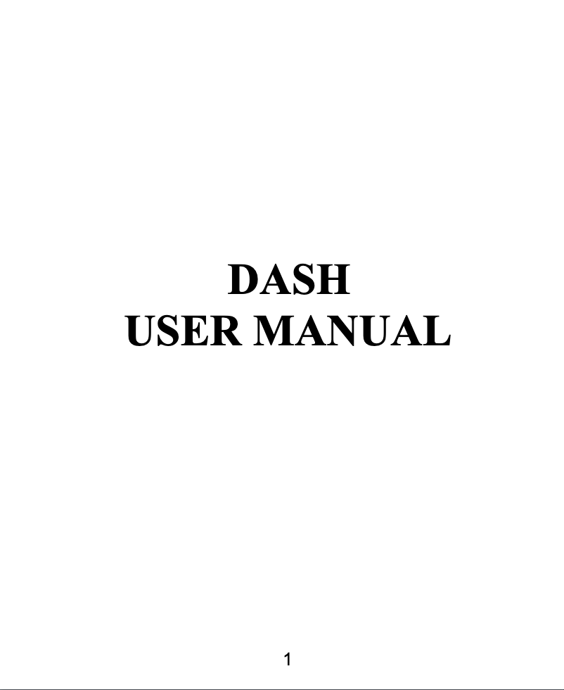 Imagen de la primera página del manual del dispositivo Dash