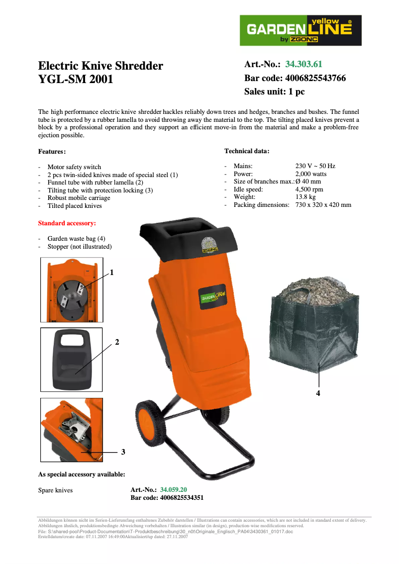 Imagen de la primera página del manual del dispositivo YGL-SM 2001
