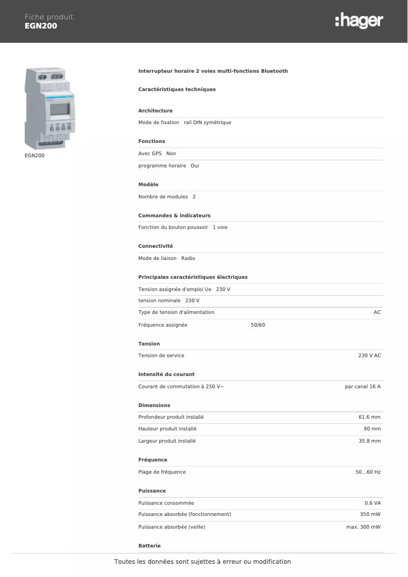 Imagen de la primera página del manual del dispositivo EGN200