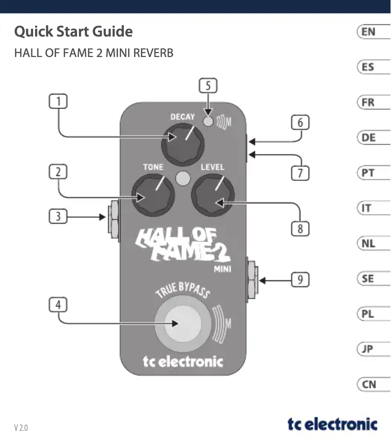 Imagen de la primera página del manual del dispositivo Hall Of Fame 2 Mini Reverb