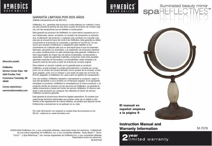 Imagen de la primera página del manual del dispositivo M-7079