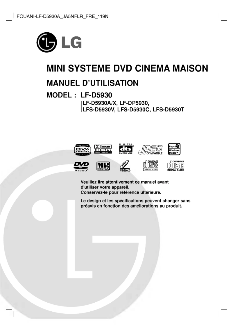 Imagen de la primera página del manual del dispositivo LF-D5930A