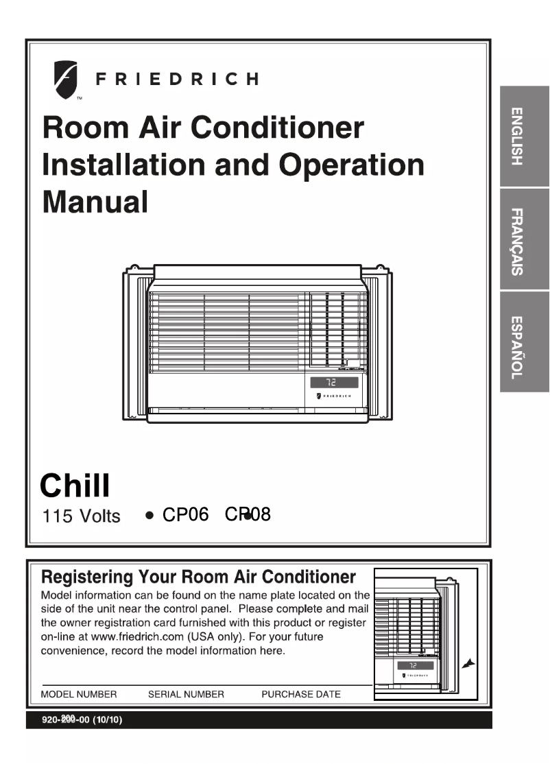 Página nº 1 - Manual de usuario Friedrich Chill CP06G10