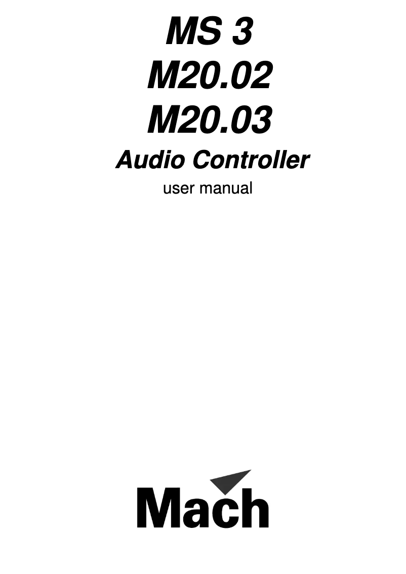 Página 1 del manual Manual de usuario Martin Mach M20.03