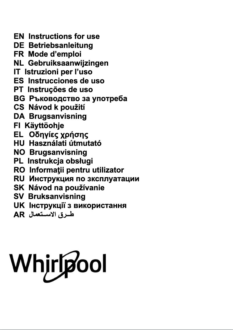 Página 1 del manual Manual de usuario Whirlpool WHBS 93 F LK X