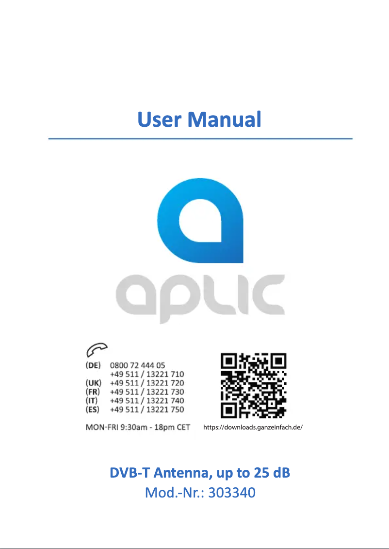 Imagen de la primera página del manual del dispositivo 303340