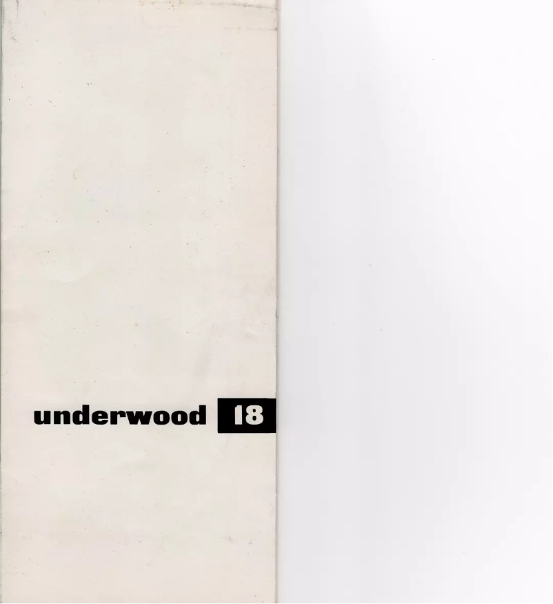 Página nº 1 - Manual de usuario Underwood 18