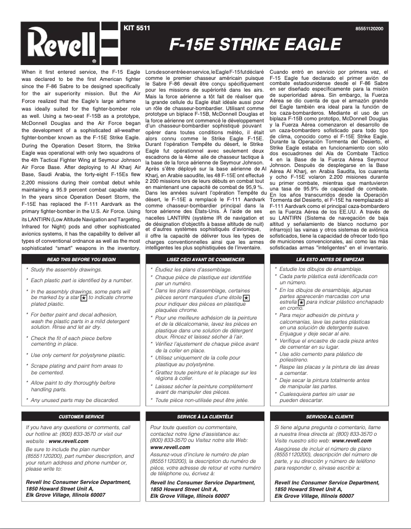 Página 1 del manual Manual de usuario Revell F-15E Strike Eagle
