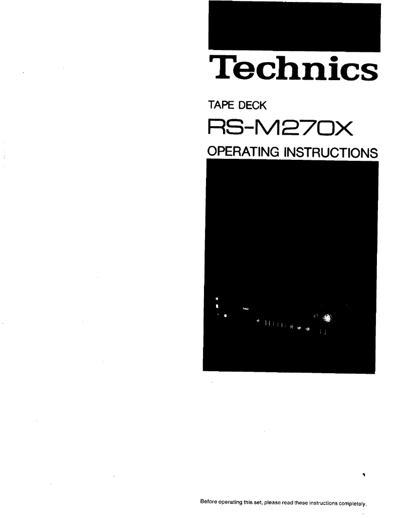 Imagen de la primera página del manual del dispositivo RS-M270