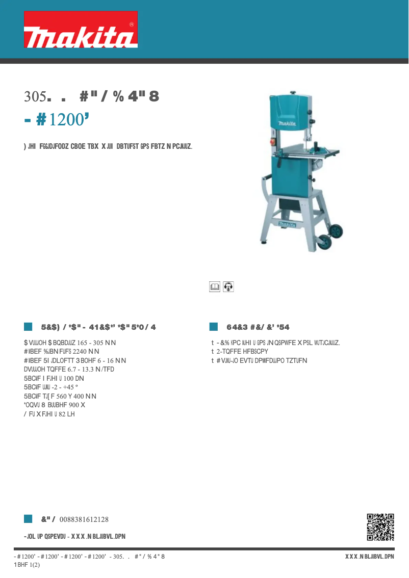 Imagen de la primera página del manual del dispositivo LB1200F