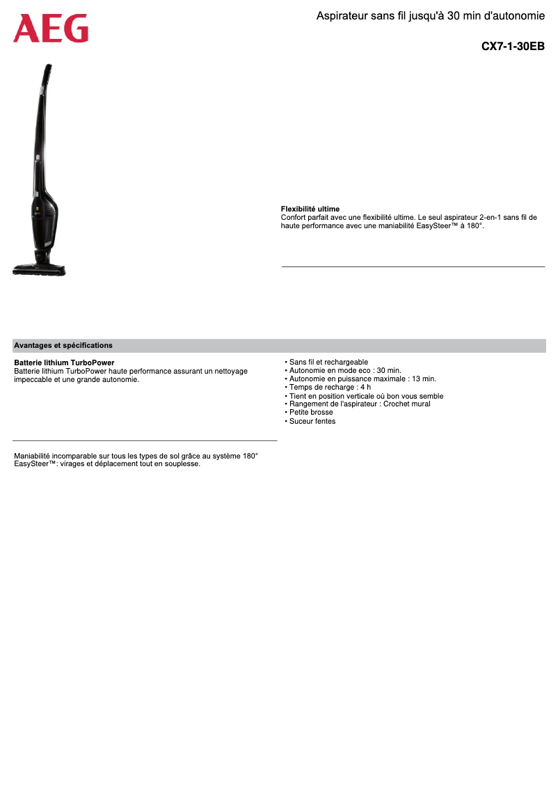 Imagen de la primera página del manual del dispositivo CX7 Classic