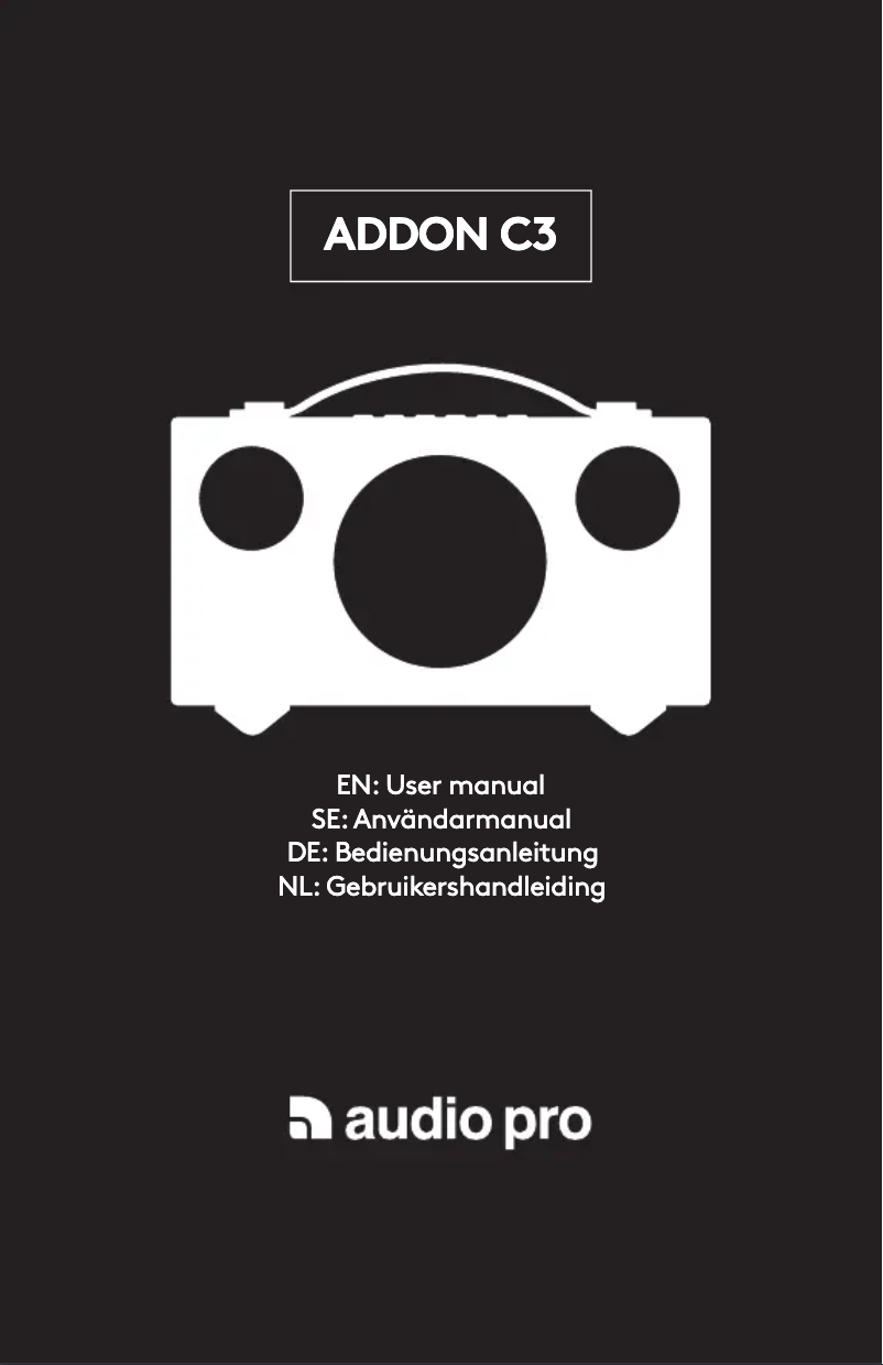 Página nº 1 - Manual de usuario Audio Pro Addon C3