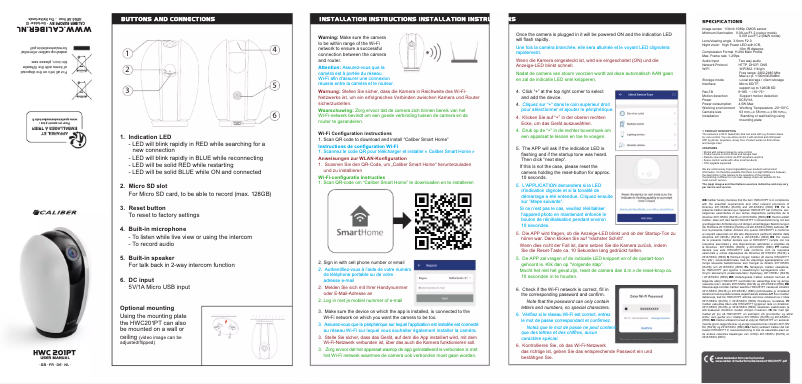Imagen de la primera página del manual del dispositivo HWC 201PT
