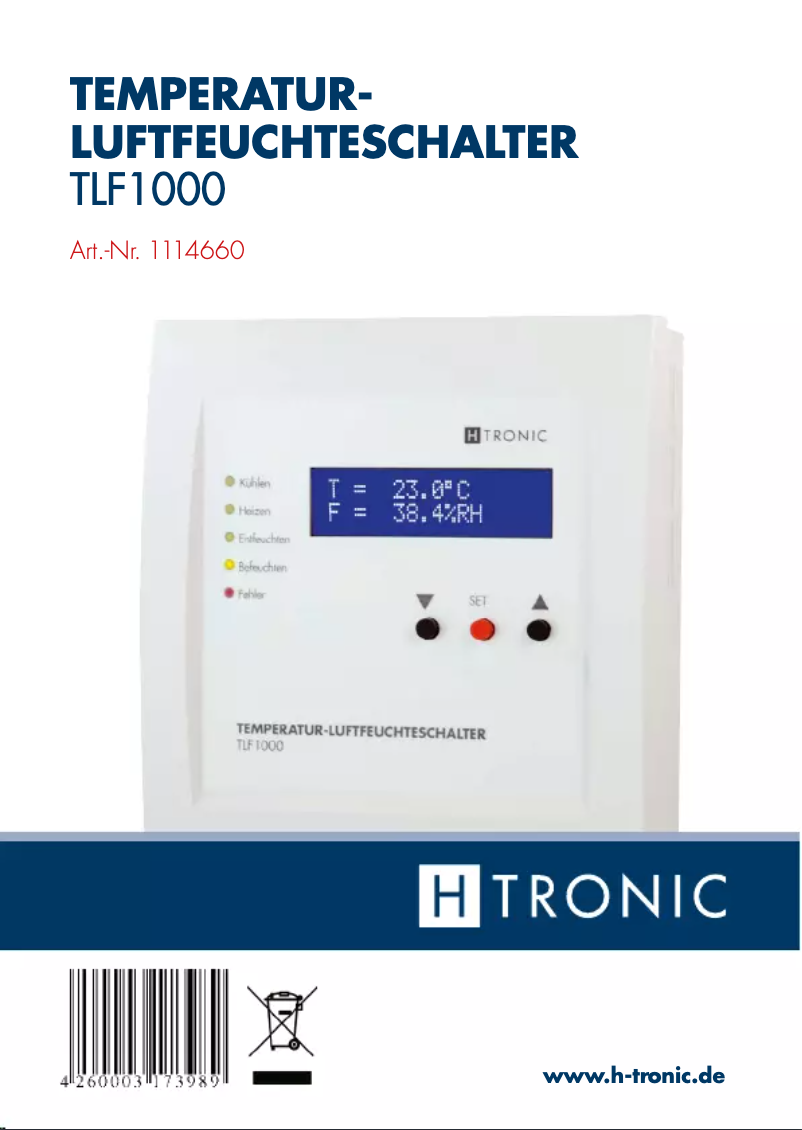Imagen de la primera página del manual del dispositivo TLF 1000