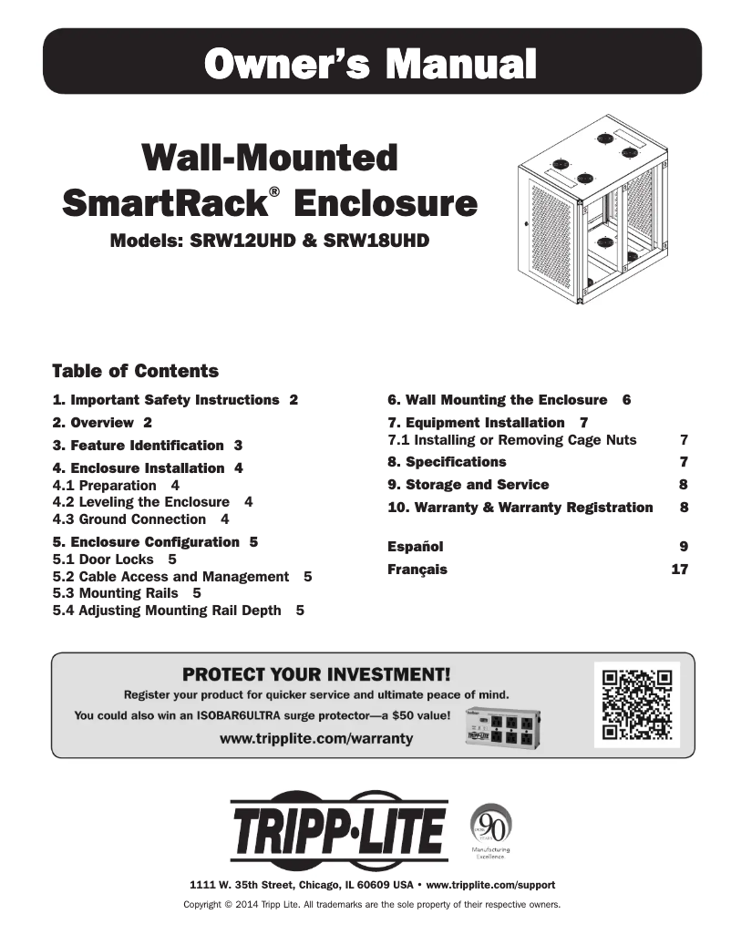 Imagen de la primera página del manual del dispositivo SmartRack SRW12UHD
