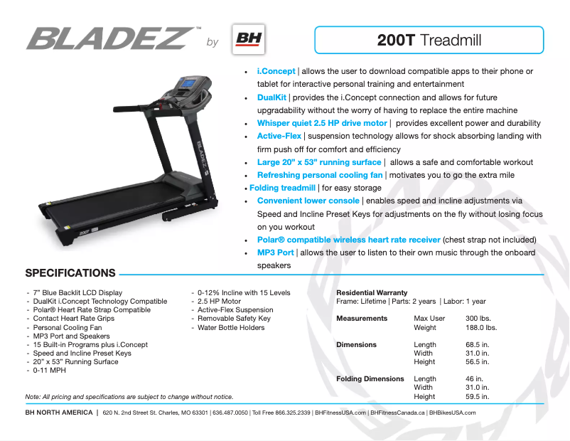 Página nº 1 - Ficha técnica Bladez 200T
