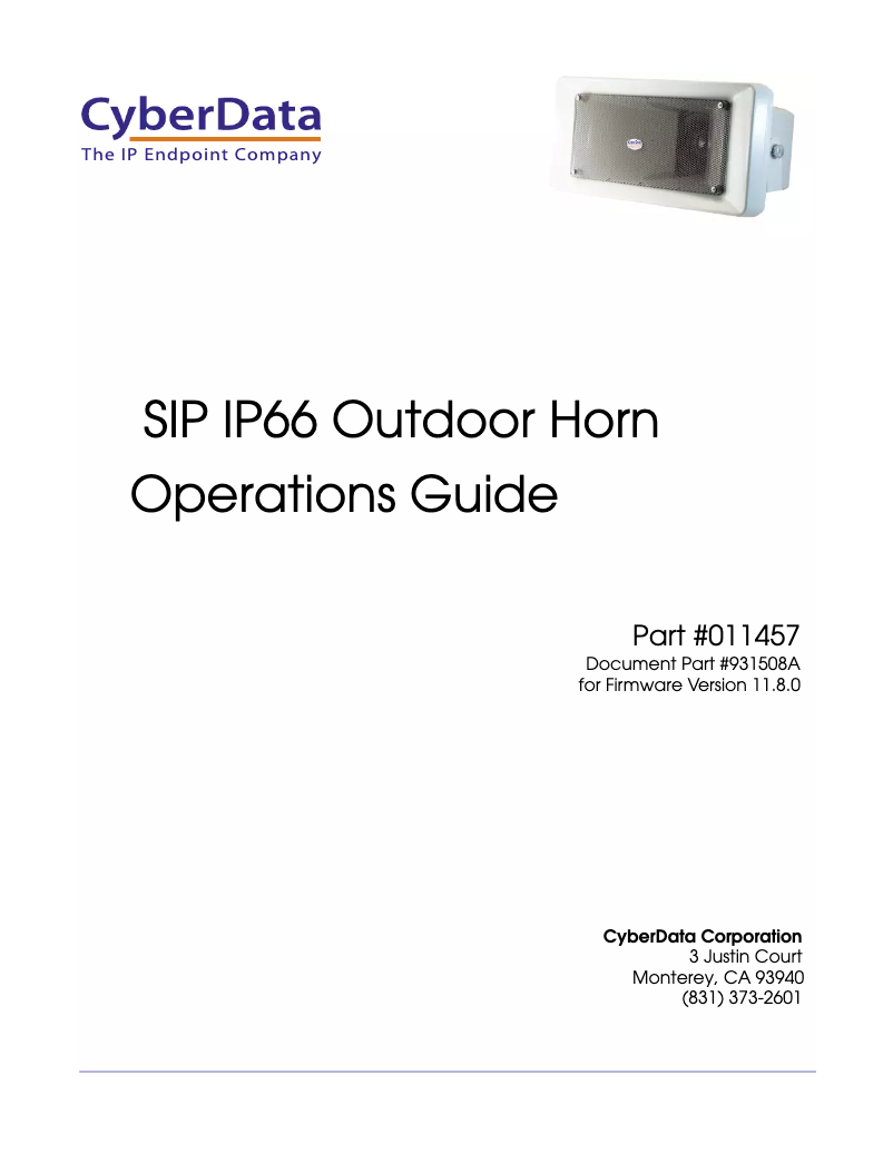Imagen de la primera página del manual del dispositivo SIP IP66