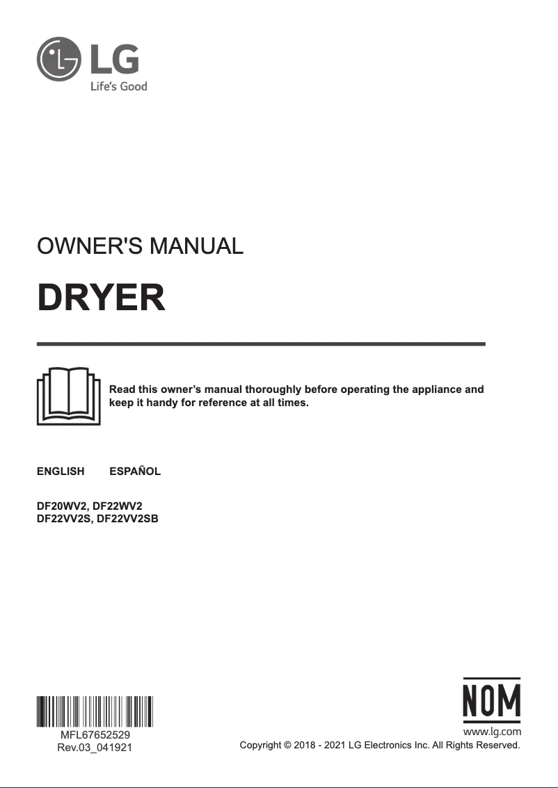 Imagen de la primera página del manual del dispositivo DF22WV2