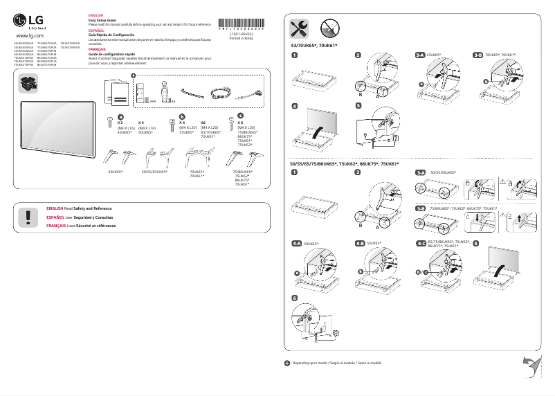Imagen de la primera página del manual del dispositivo 86UK6570PUB