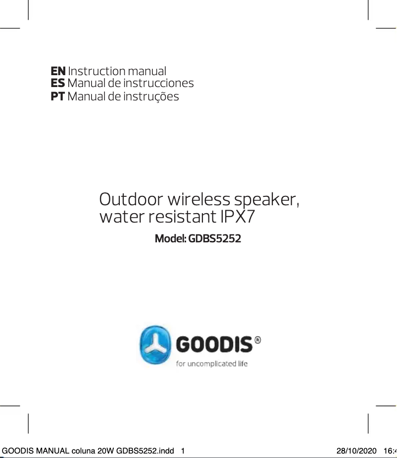 Página 1 del manual Manual de usuario Goodis GPB5384T87
