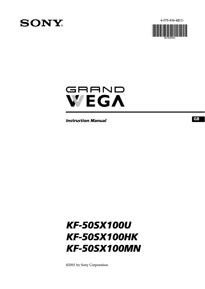 Imagen de la primera página del manual del dispositivo KF-50SX100U