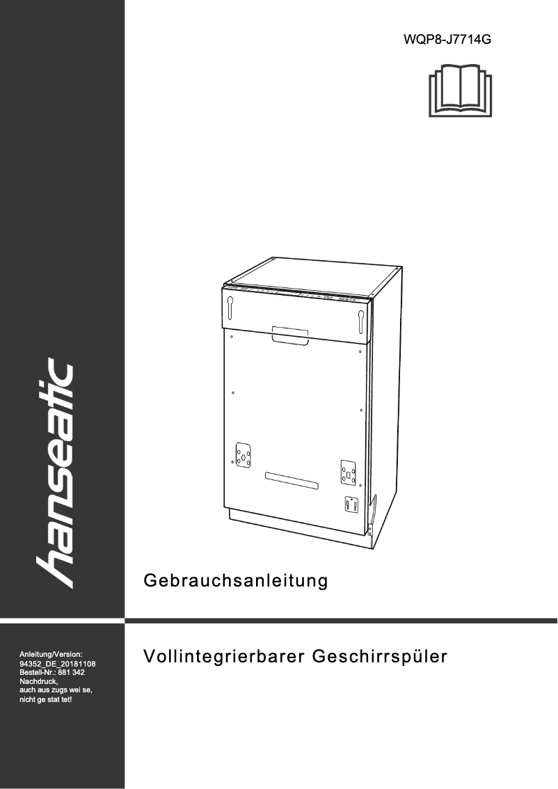 Imagen de la primera página del manual del dispositivo WQP8-J7714G