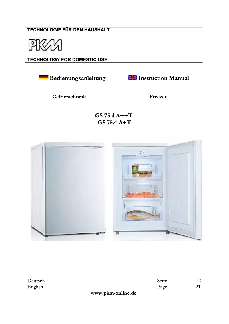 Página 1 del manual Manual de usuario PKM GS75.4A++T