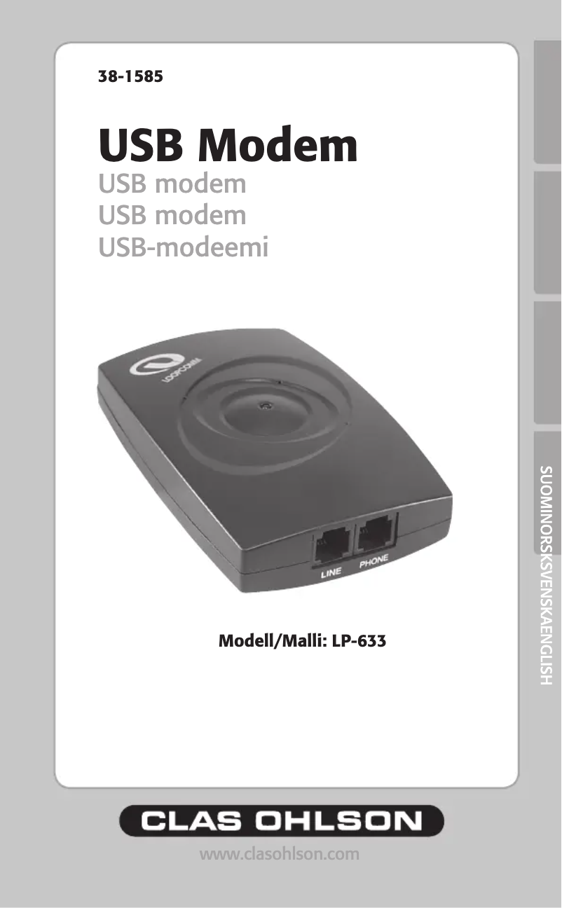 Página 1 del manual Manual de usuario Clas Ohlson LP-633